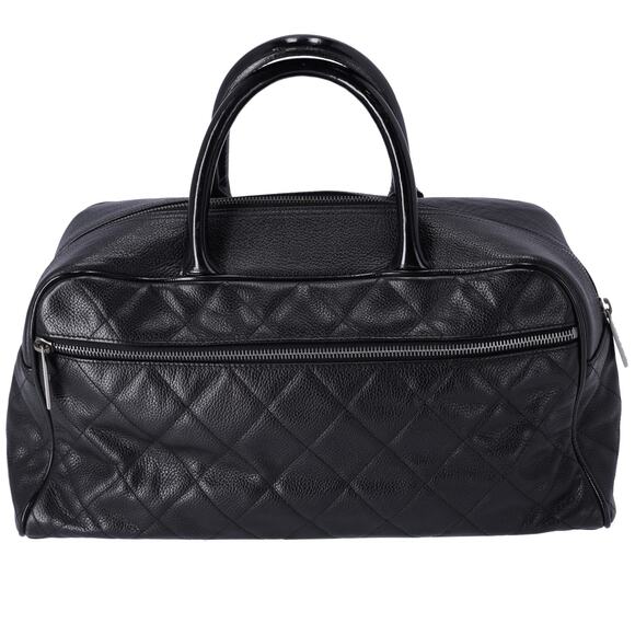 CHANEL Spaline Matelasse Handbag A15685 Black Leather Caviar - Picture 3 of 9